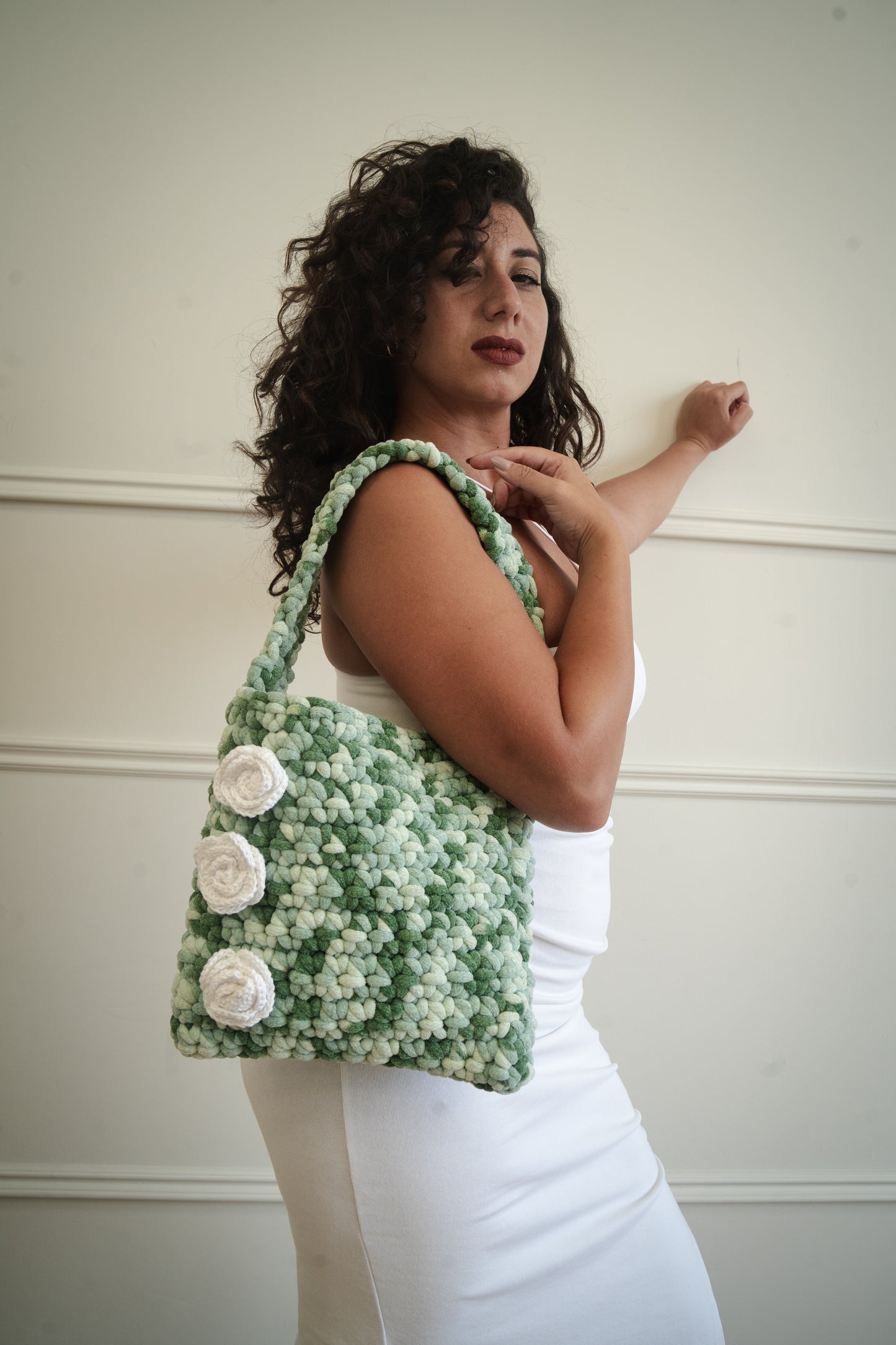 Green Crochet Tote