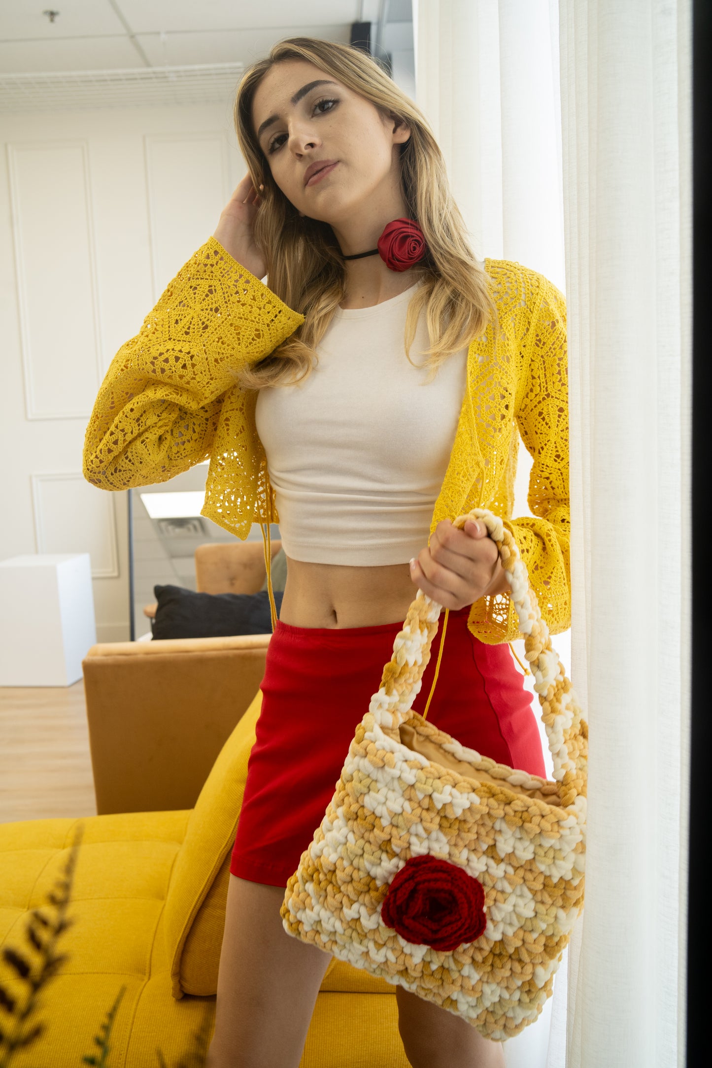 Yellow Crochet Tote