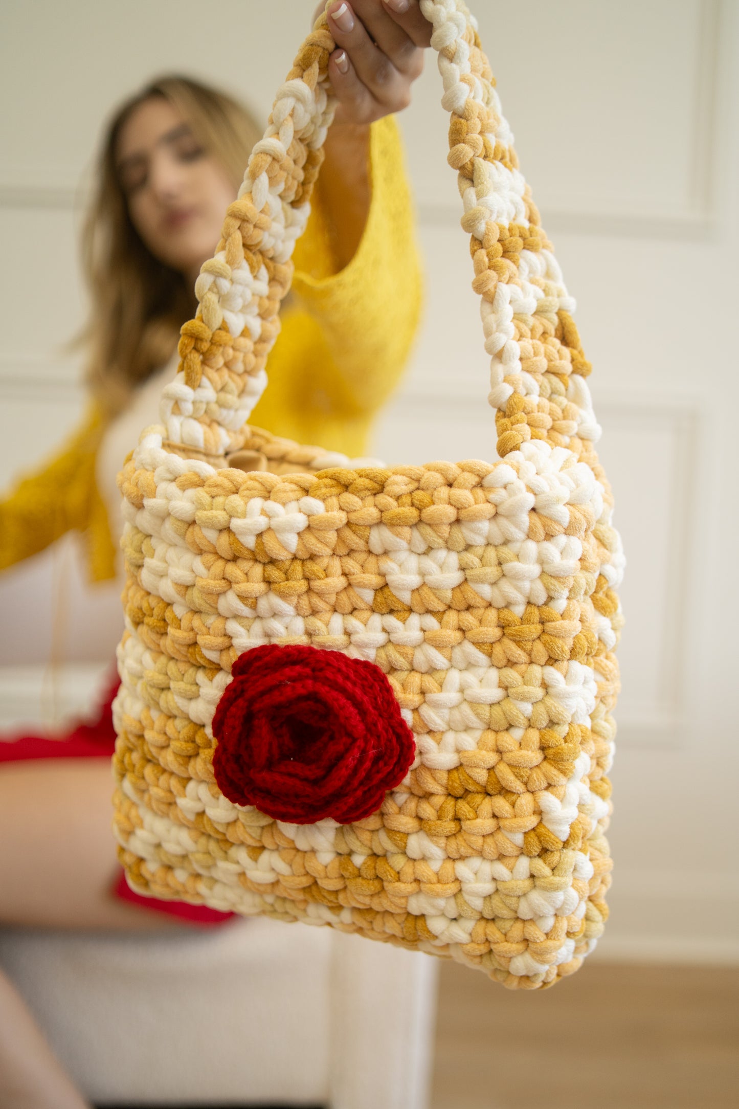 Yellow Crochet Tote