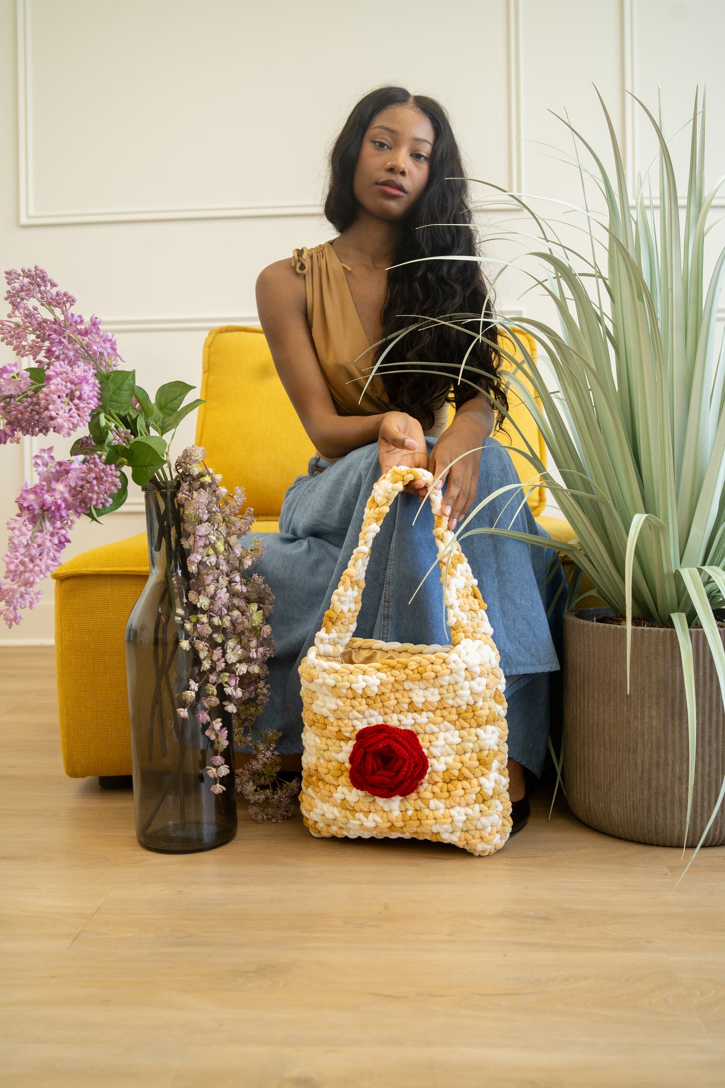Yellow Crochet Tote