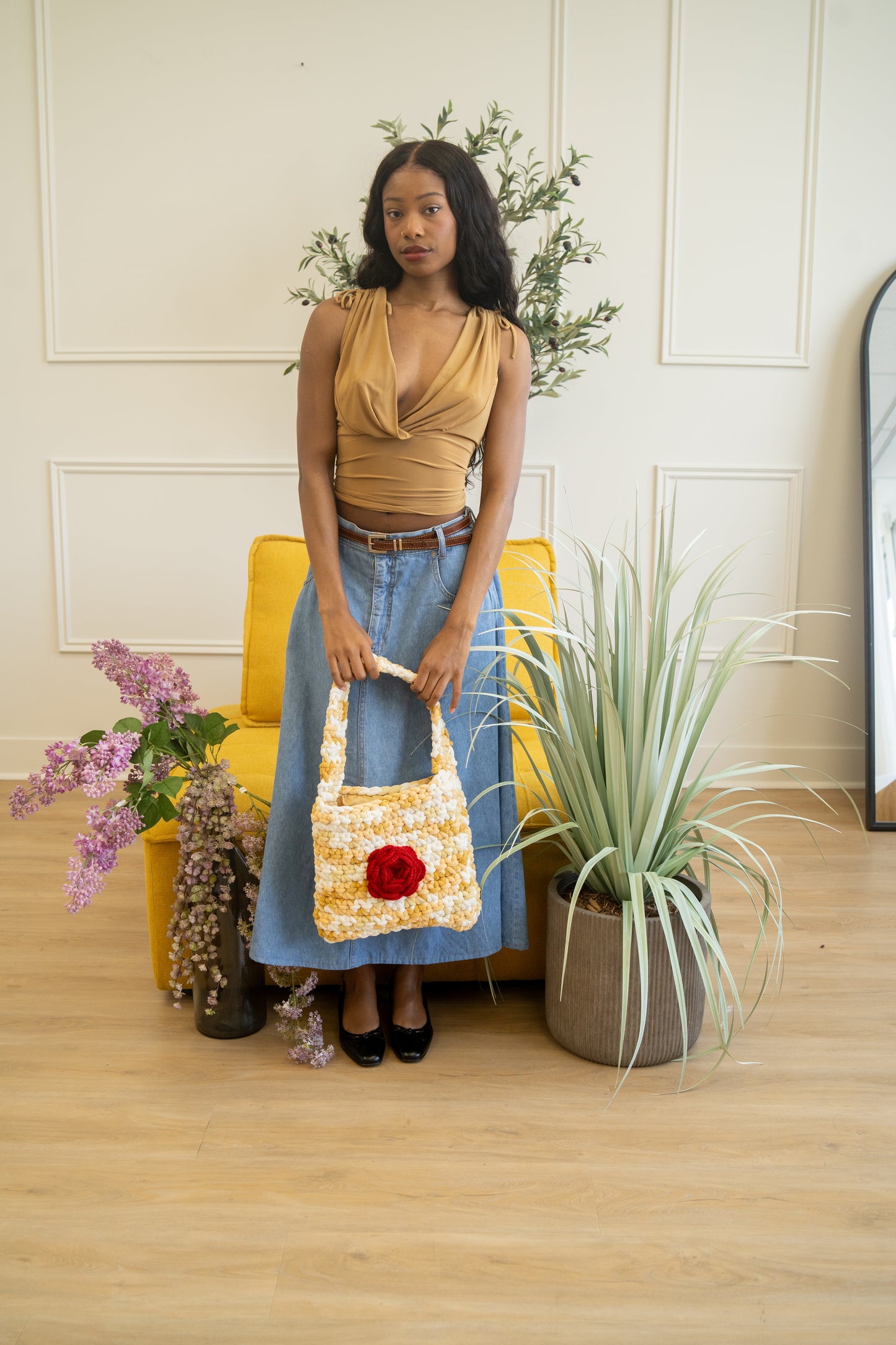 Yellow Crochet Tote