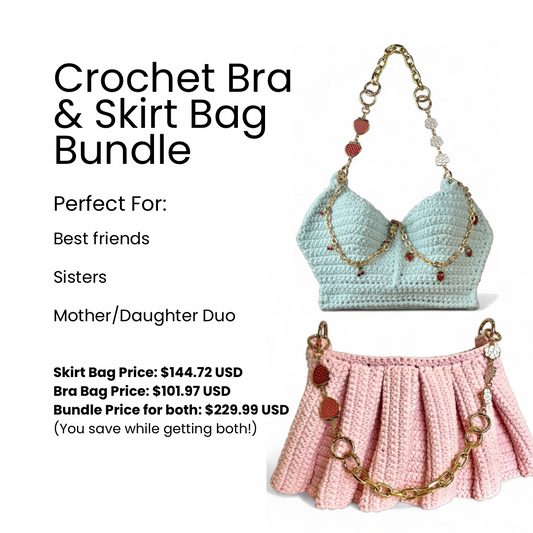 Crochet Bra & Skirt Bag Bundle