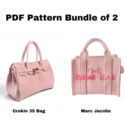 Bundle of 2 - Crokin 35 and Crochet Marc Jacobs Inspired Bag PDF Patterns