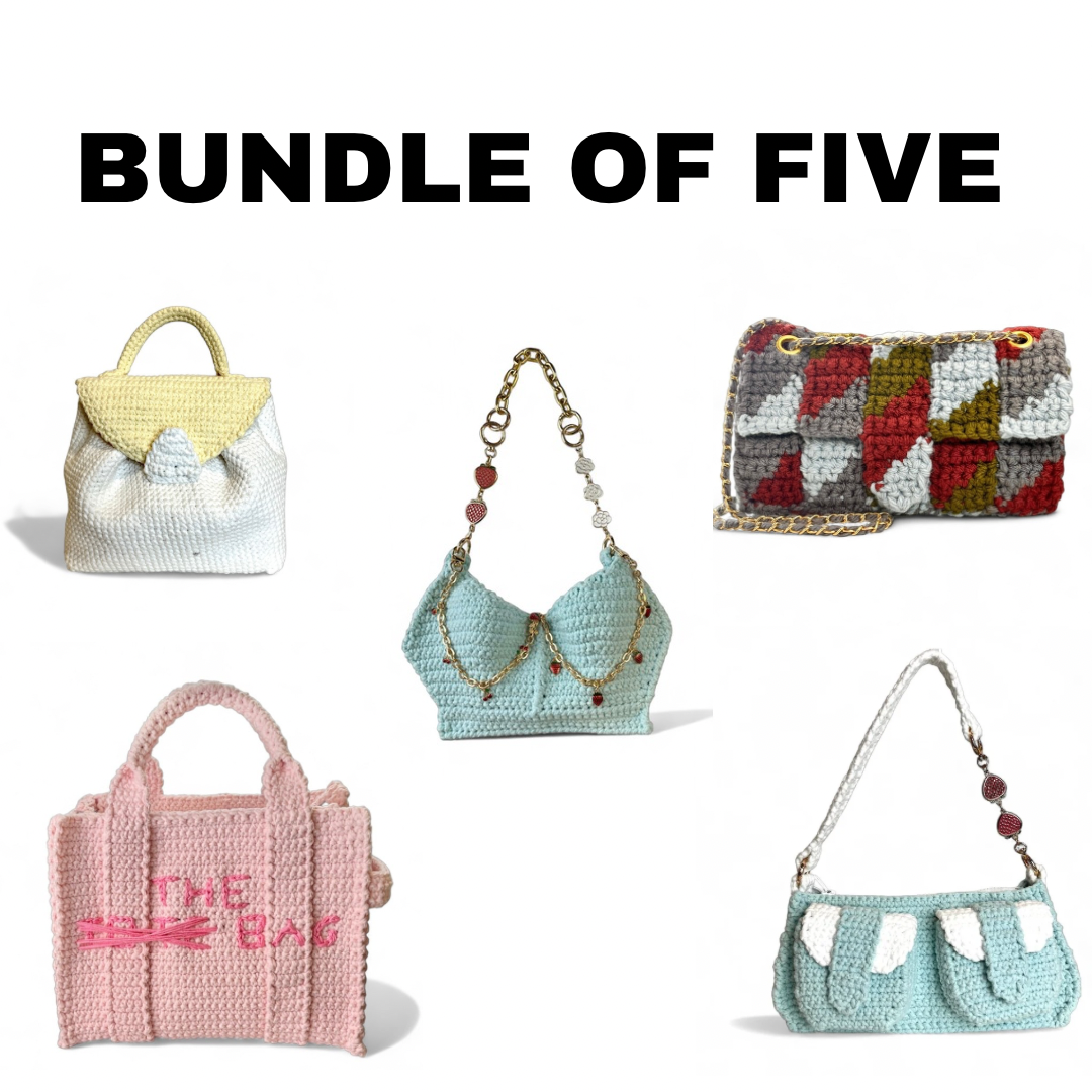 Designer Inspired Crochet Bag Patterns – Bundle of 5