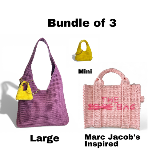 3-in-1 Coach Brooklyn Inspired And Marc Jacob's Inspired Crochet Bag PDF Pattern