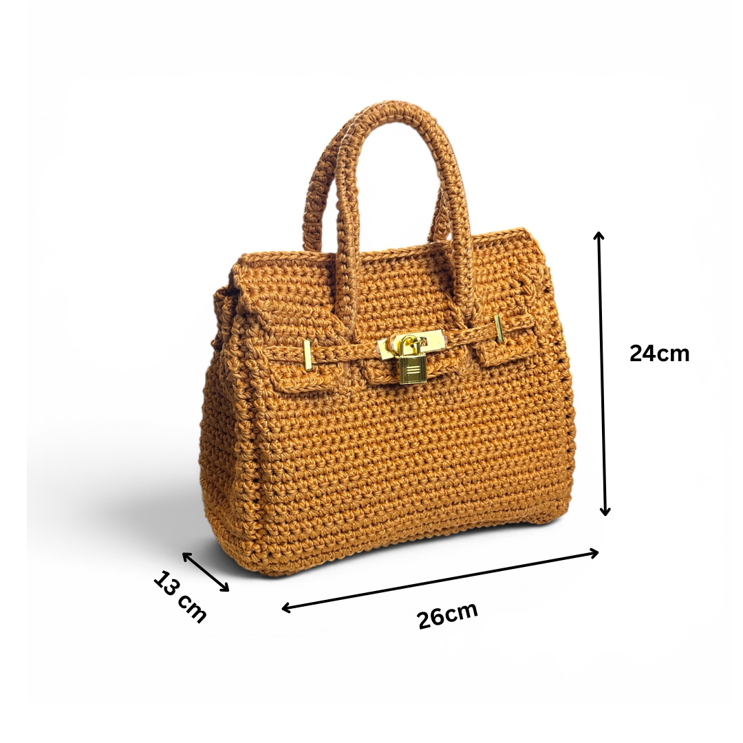 Bundle of 2 - Crochet Birkin 25 Inspired Bag and Crochet Mini Kelly Inspired Bag PDF Patterns